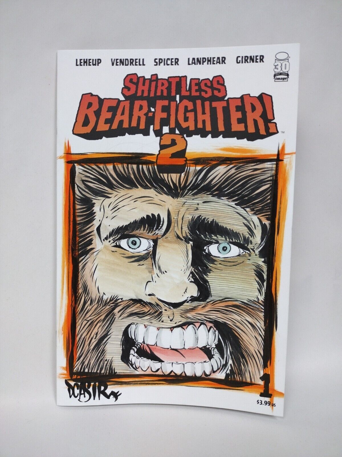 Shirtless Bear-Fighter 2 #1 (Of 7) Blank Sketch Cover W ORIGINAL ART DCASTR 