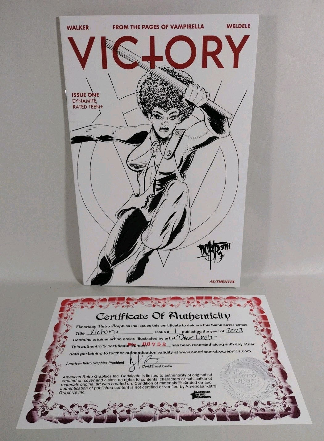 Victory #1 (2023) Dynamite Comic Sketch Cover Variant W Original Dave Castr Art