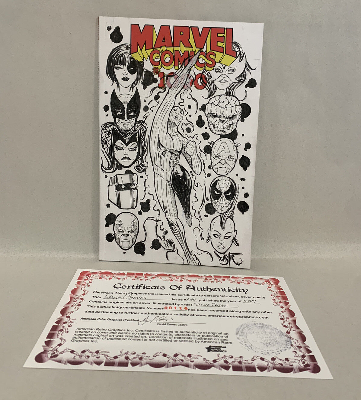 MARVEL COMICS #1000 (2019) Sketch Variant Cover Comic W Original Dave Castr Art
