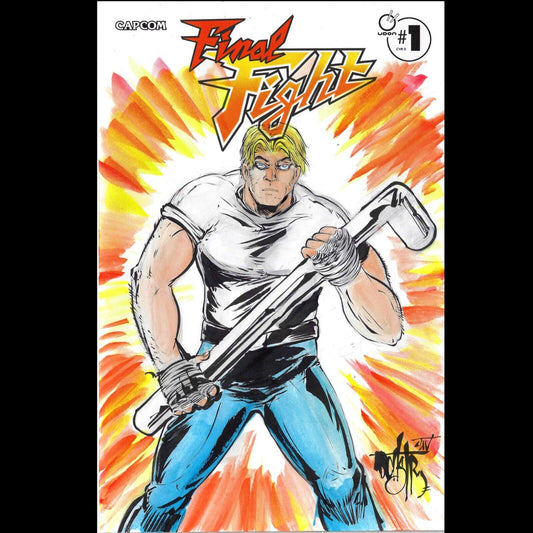 Final Fight #1 (2024) Udon Capcom Sketch Cover Comic Original DCastr Cody Art