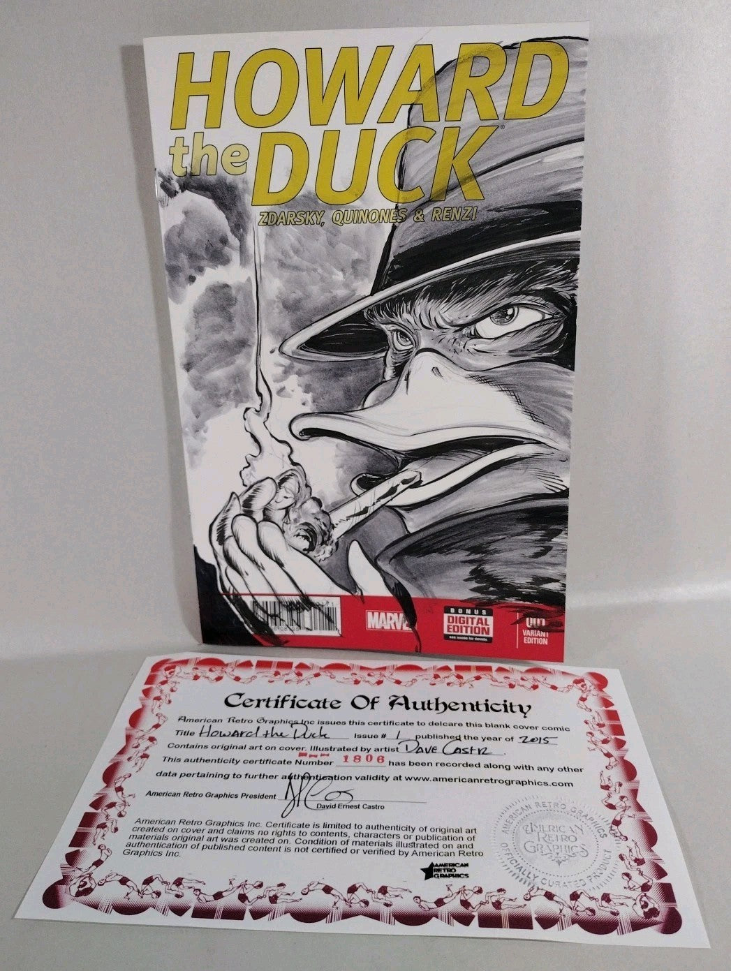 Howard the Duck 1 (2015) Marvel Sketch Cover Variant Comic W Original DCastr Art