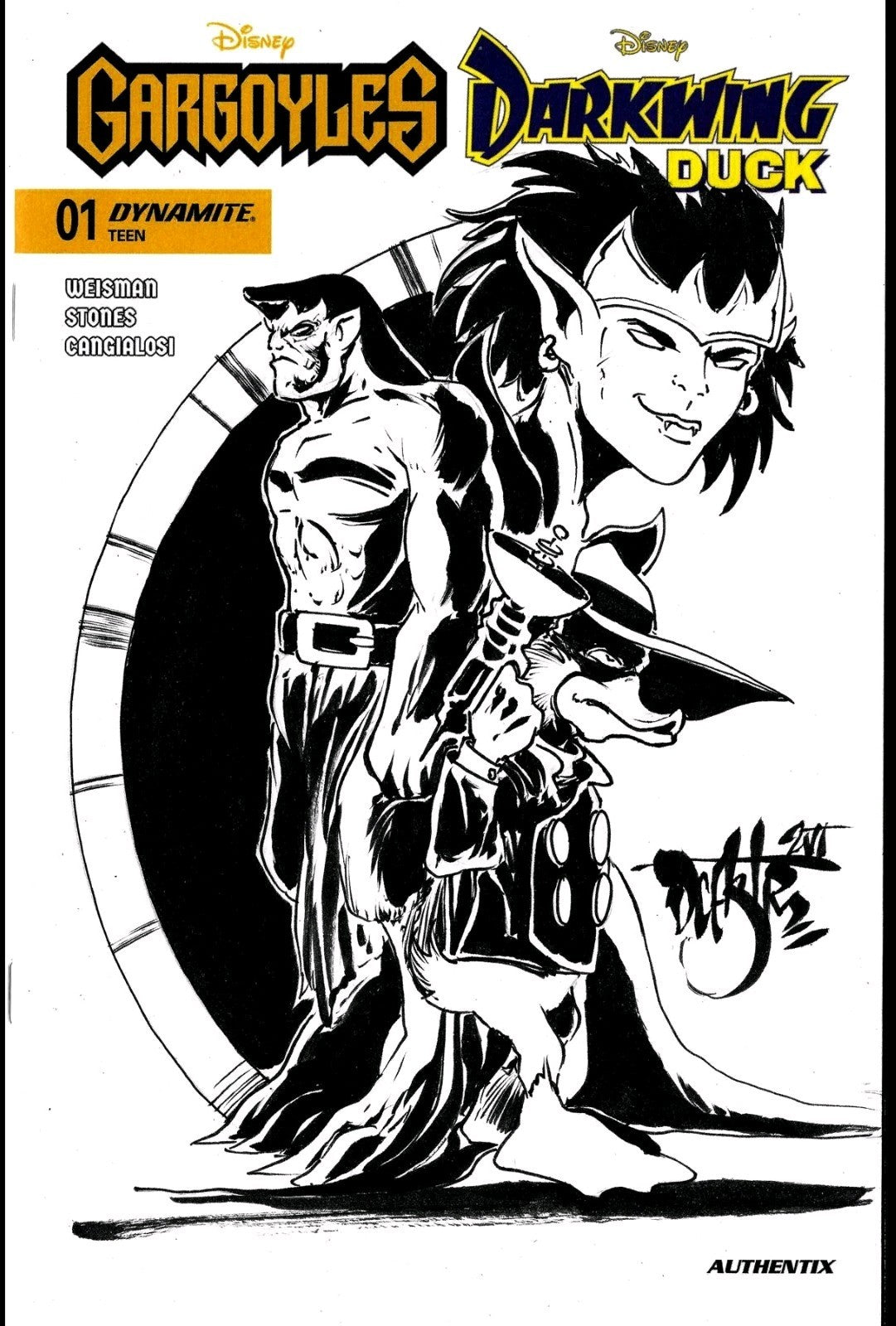 Gargoyles Darkwing Duck #1 (2026) Dynamite Sketch Variant W Original DCastr Art
