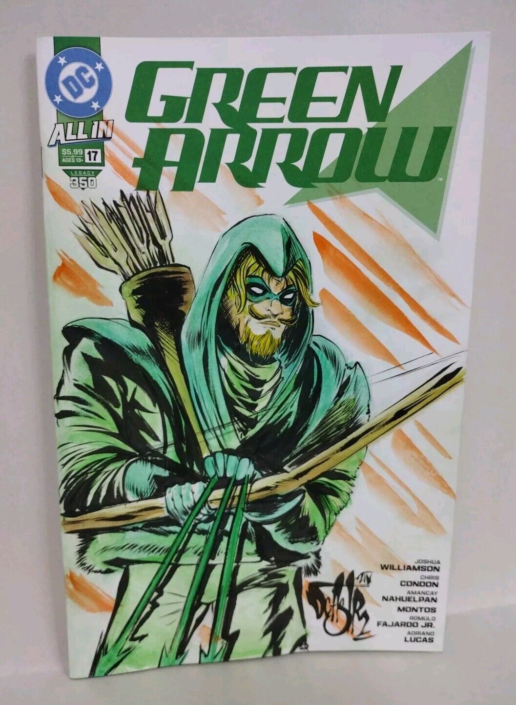 Green Arrow #17 (2024) DC Comic Sketch Variant Cover W Original Dave Castr Art