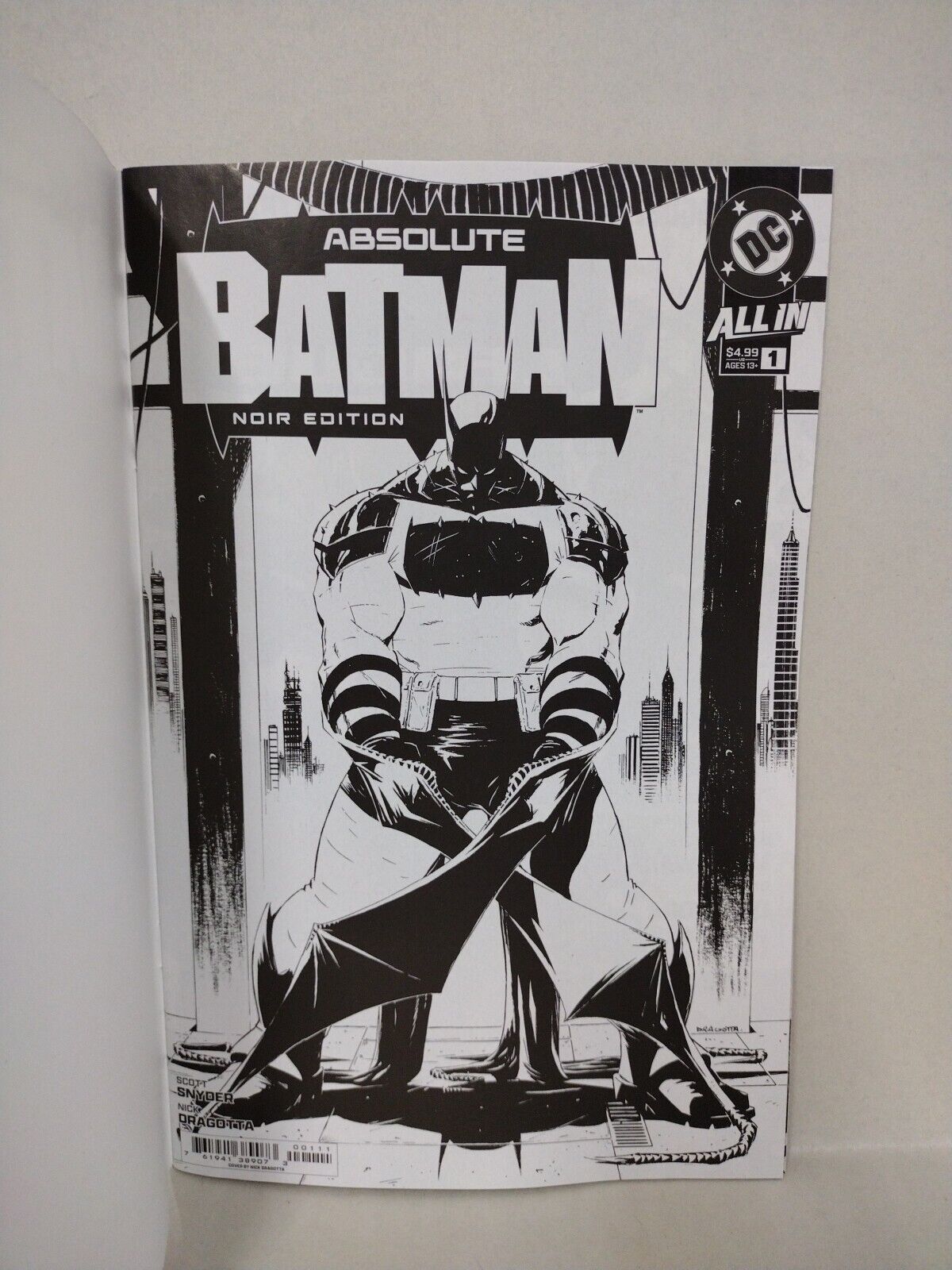 Absolute Batman Noir #1 DC Comic Sketch Variant Cover W Original Dave Castr Art