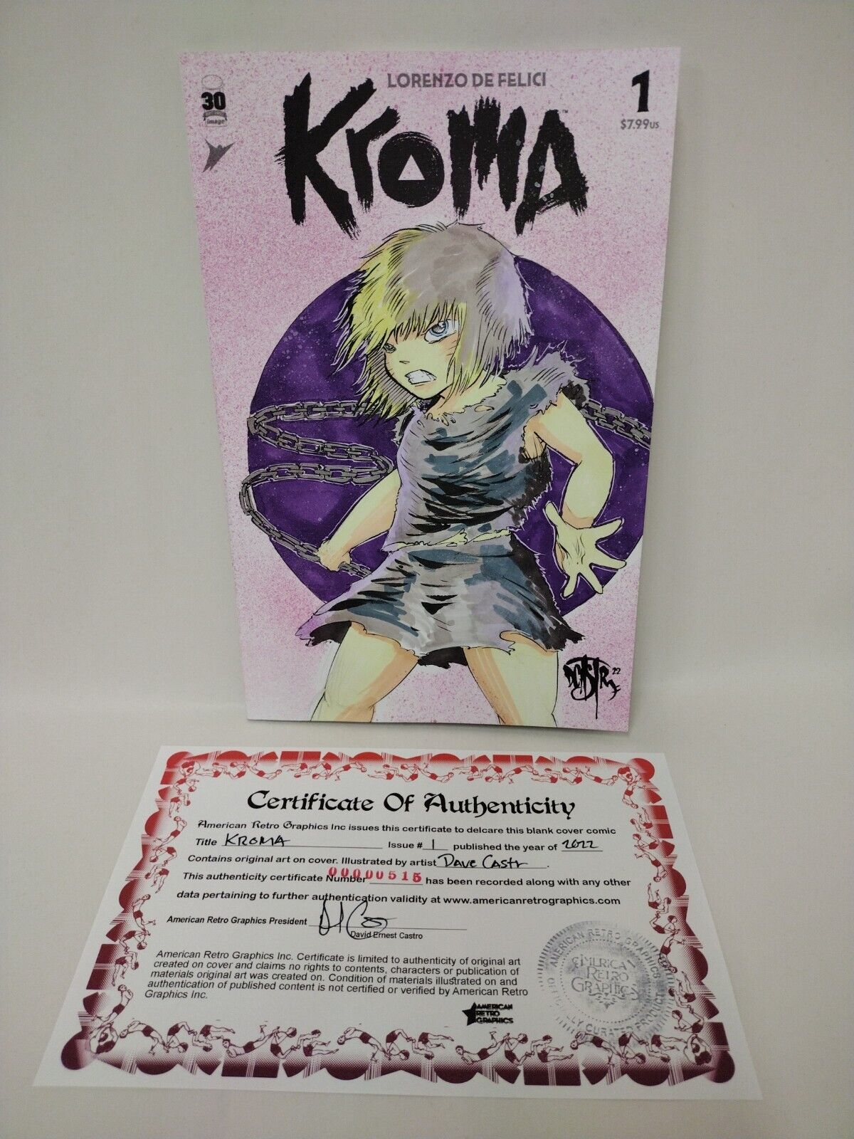 KROMA #1 (2022) De Felici Image Comic Blank Cover w Original DCastr Art ARG COA