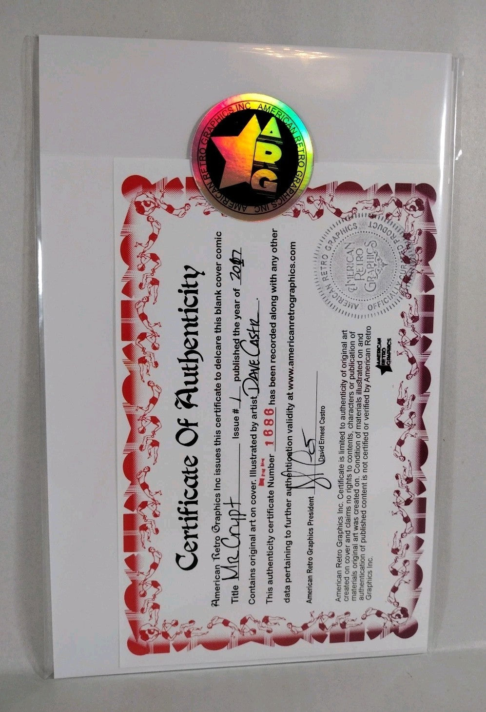 MR Crypt #1 (2017) Alterna Sketch Cover Variant Comic W Original Dave Castr Art