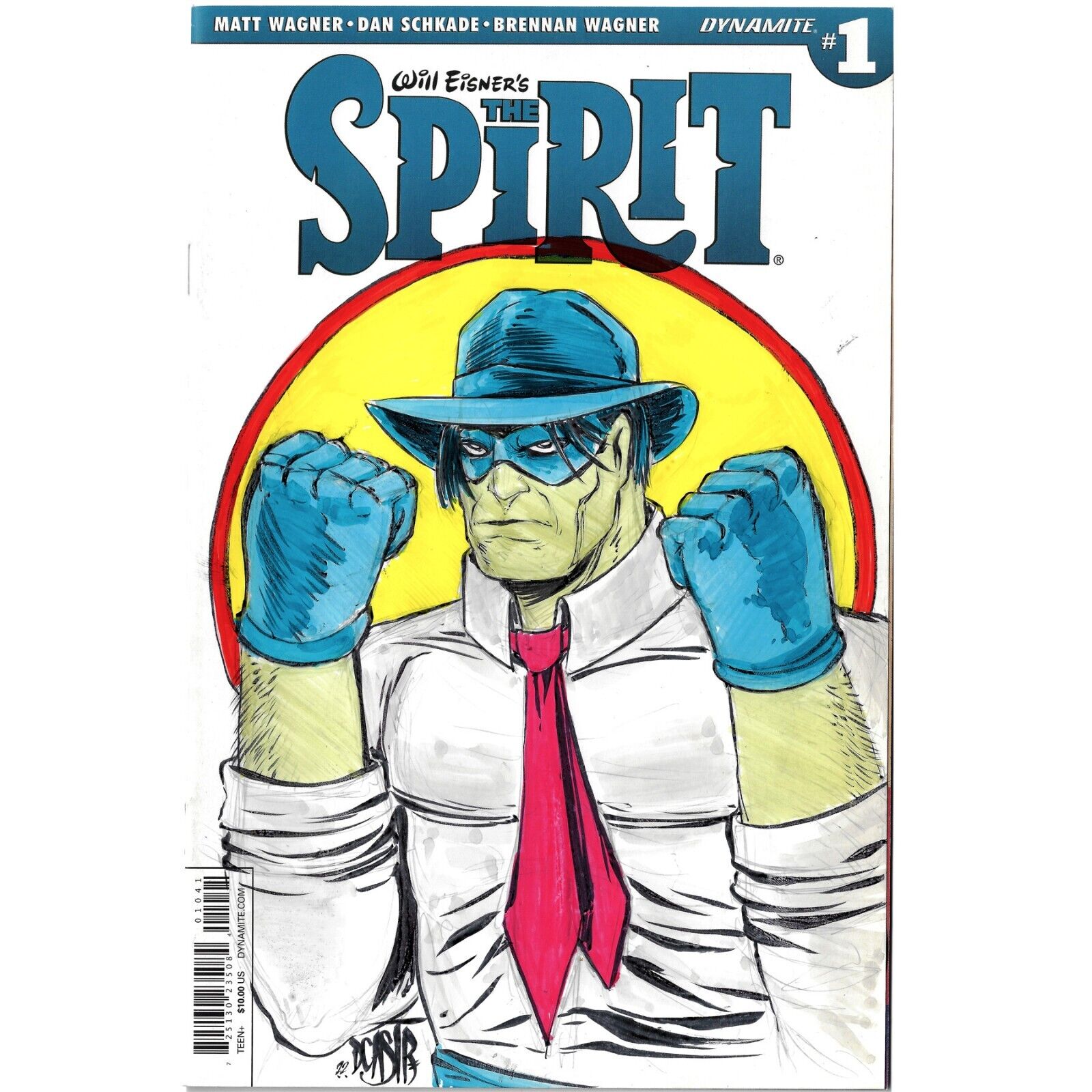 The Spirit #1 Blank Cover Variant Comic W Original Art Dcastr ARG COA 330