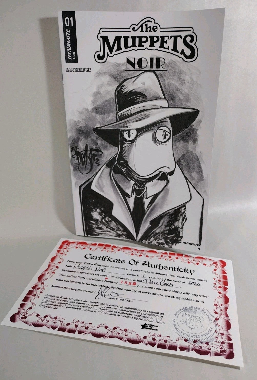 Muppets Noir #1 (2026) Dynamite Comic Sketch Cover W Original Dave Castr Art