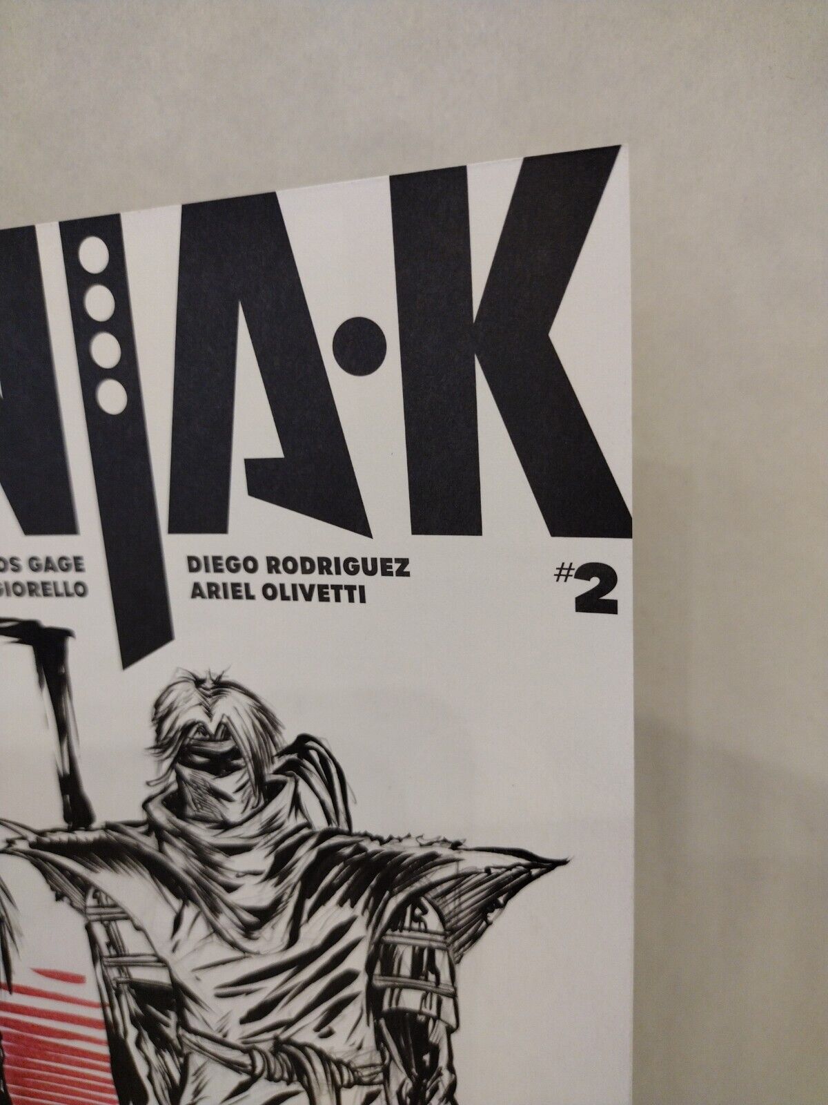 NinjaK #2 (2017) Blank Cover Valiant Comic W Original Dave Castr Art ARG COA