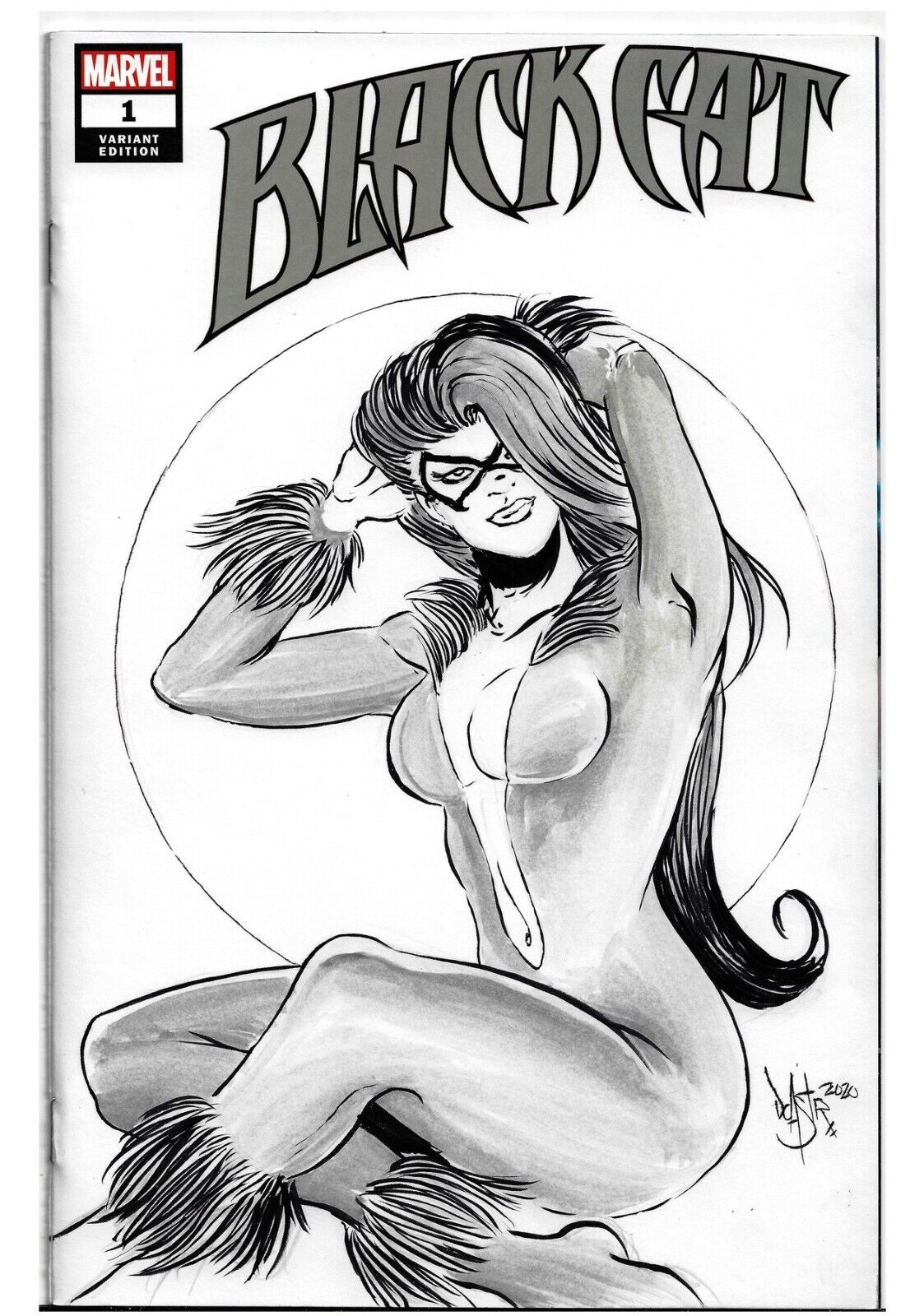 Black Cat #1 (2019) Marvel Comic Blank Sketch Variant W Original Dave Castr Art