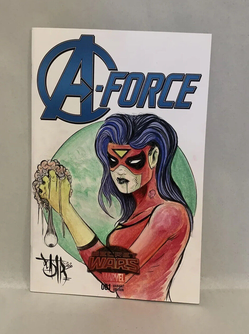 A-FORCE, SECRET WARS #1 Blank Variant Cover Comic 2015 W Original Art Dave Castr