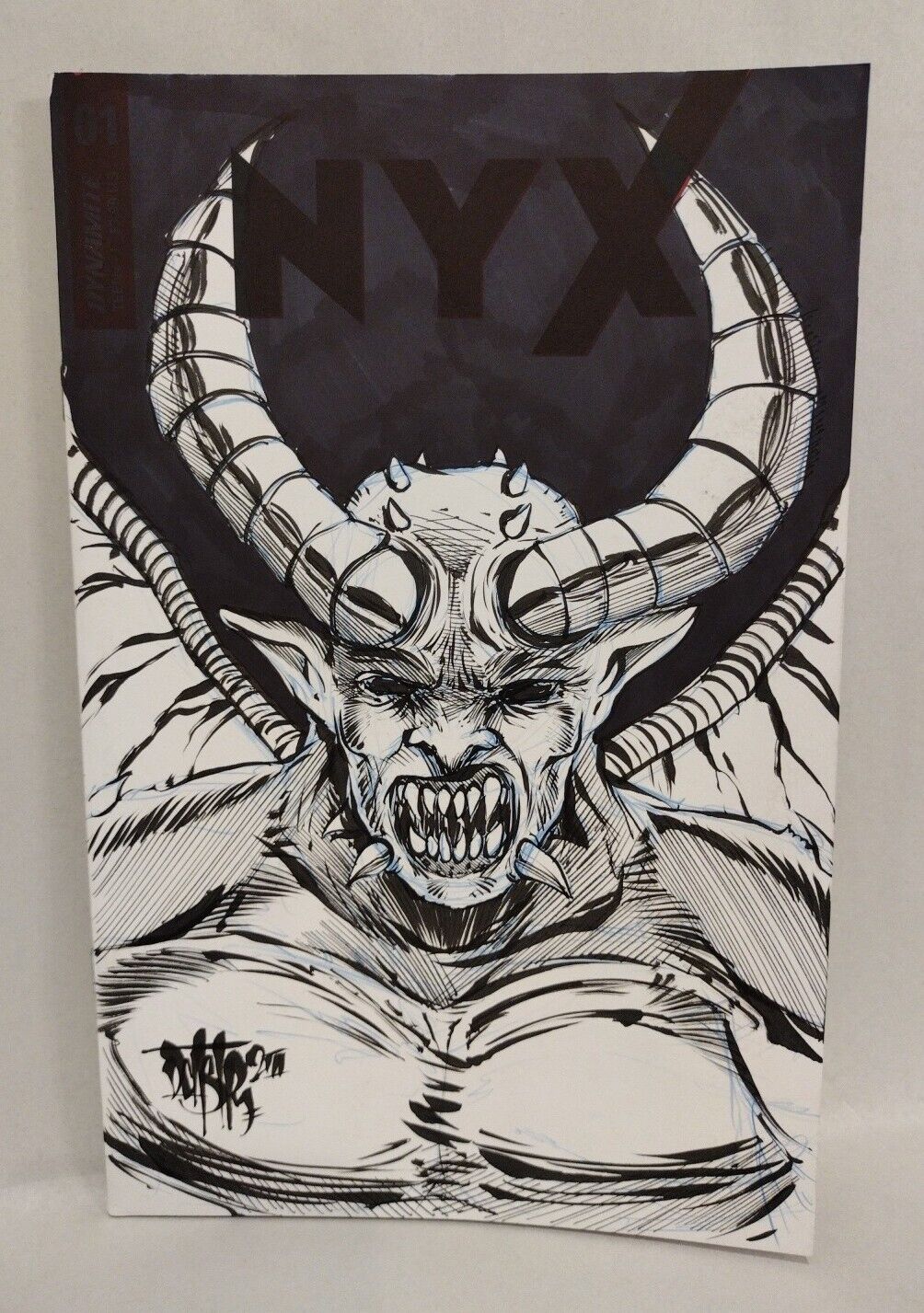 NYX #1 (2021) Dynamite Sketch Variant Comic W Original Dave Castr Devil Art