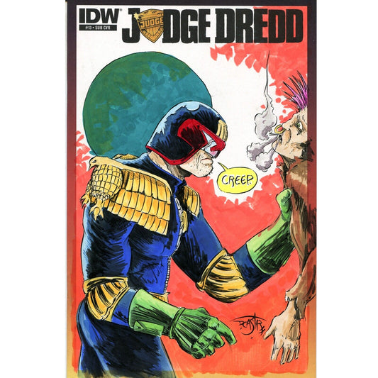 JUDGE DREDD #1 Blank Sketch Variant Cover Comic 2013 W Original Art Dave Castr