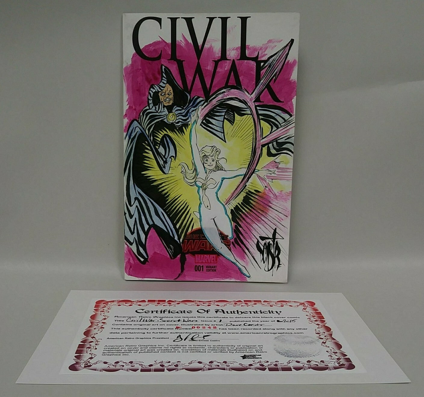 Civil War Secret Wars #1 (2015) Marvel Comic Sketch Cover W Original DCastr Art