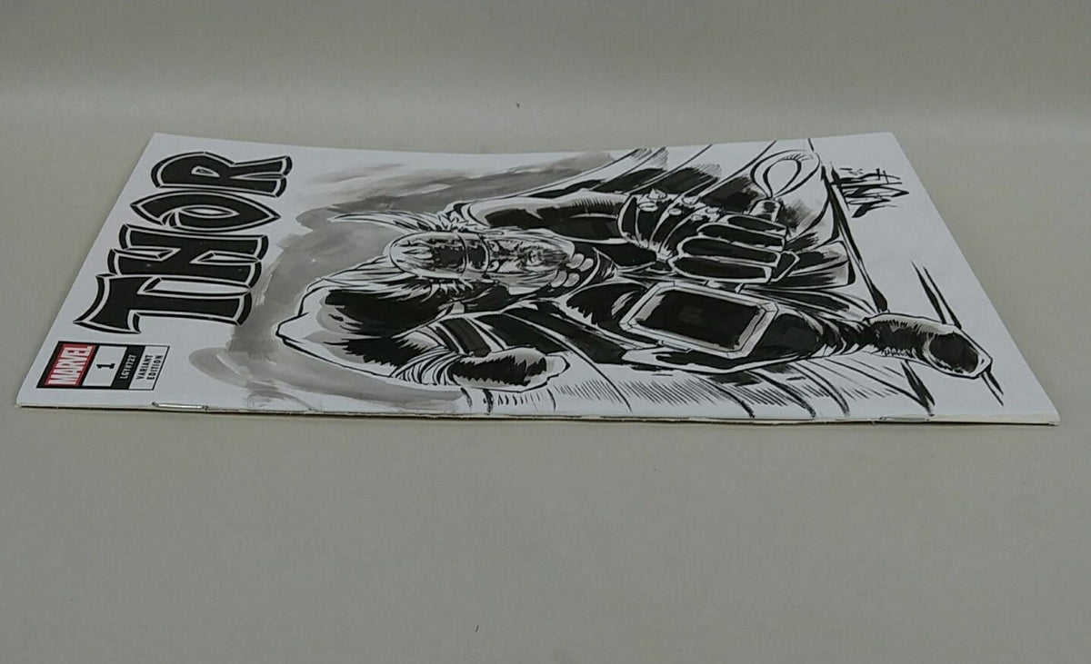 THOR #1 (2020) Marvel Sketch Cover Variant Comic W Original DCastr Art