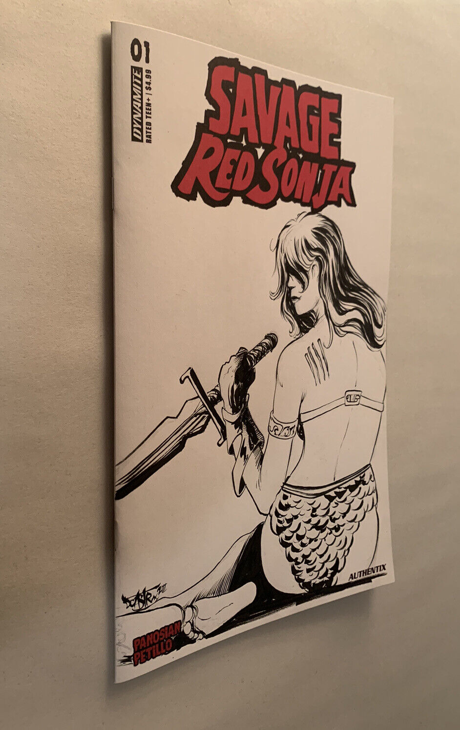 Savage Red Sonja #1 Blank Sketch Variant Cover Comic W Dcastr Original Art