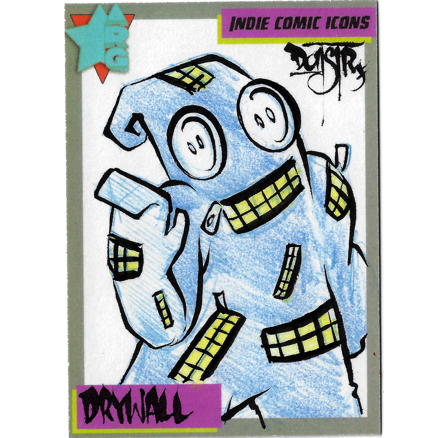 Indie Comic Icons Sketch Card w Original Drywall Art DCastr (2023) ARG Sealed