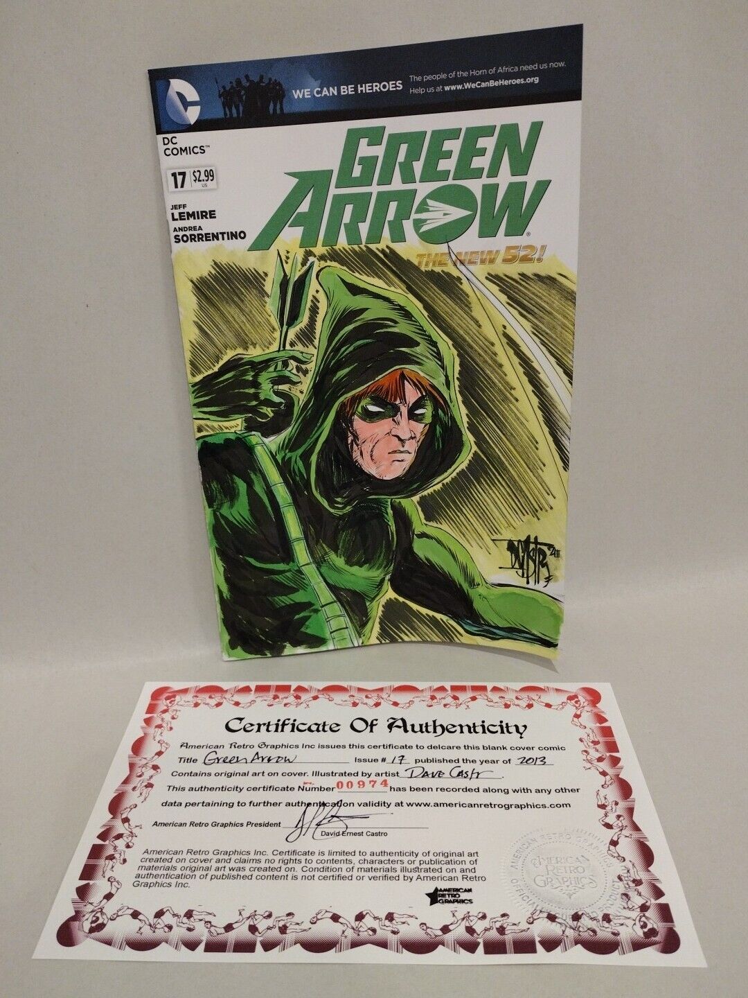 Green Arrow #1 Blank Sketch Variant Cover DC Comics W Original Dave Castr Art