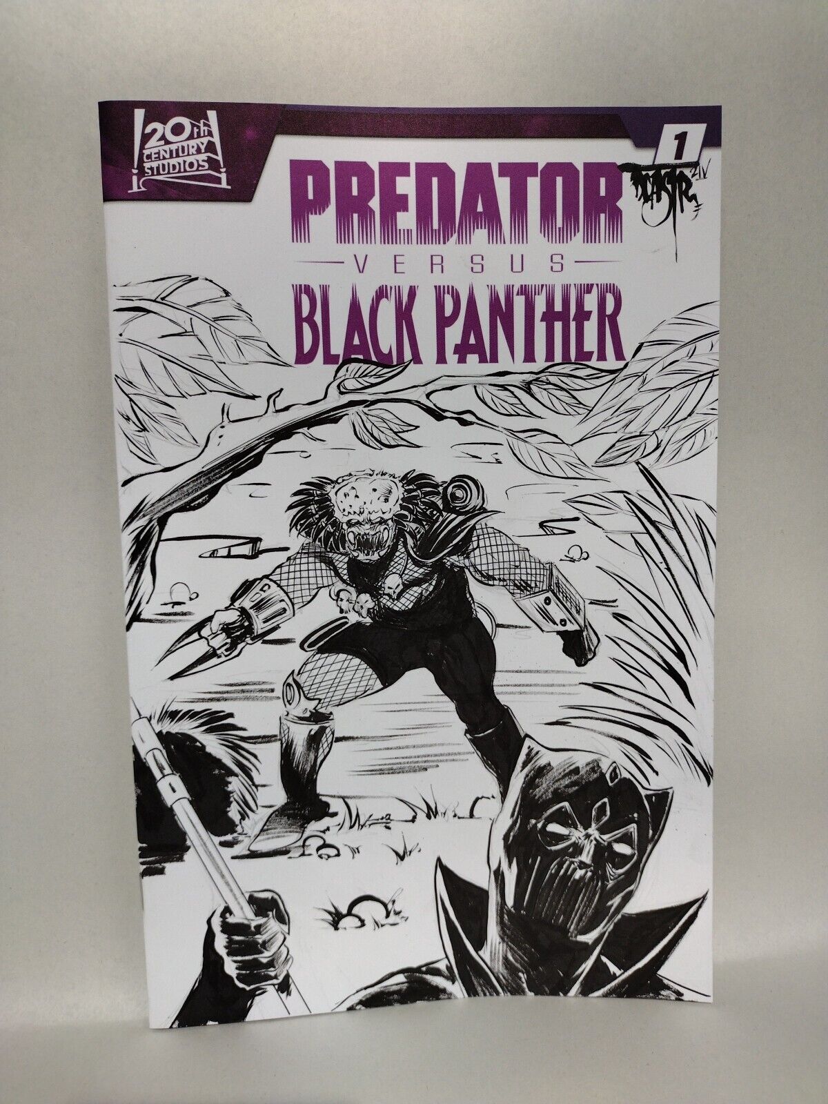 Predator Versus Black Panther (2024) Marvel Sketch Cover W Original DCastr Art