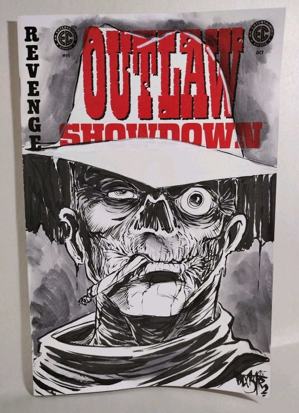 Outlaw Showdown #1 (2025) EC Comic Sketch Variant Cvr W Original Dave Castr Art