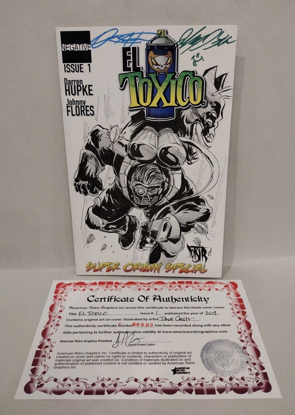 El Toxico 1 Negative Press 2013 Blank Sketch Variant Comic W Original DCastr Art