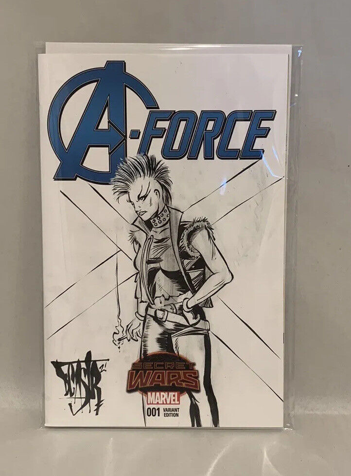 A-FORCE, SECRET WARS #1 Blank Variant Cover Comic 2015 W Original Art Dave Castr