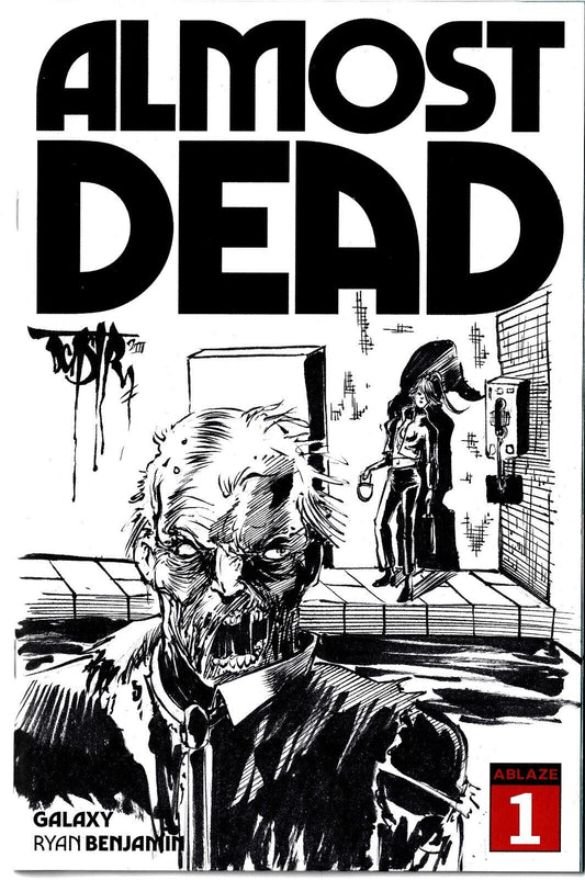 Almost Dead #1 Blank Sketch Cover Comic 2023 W Original DCastr Art