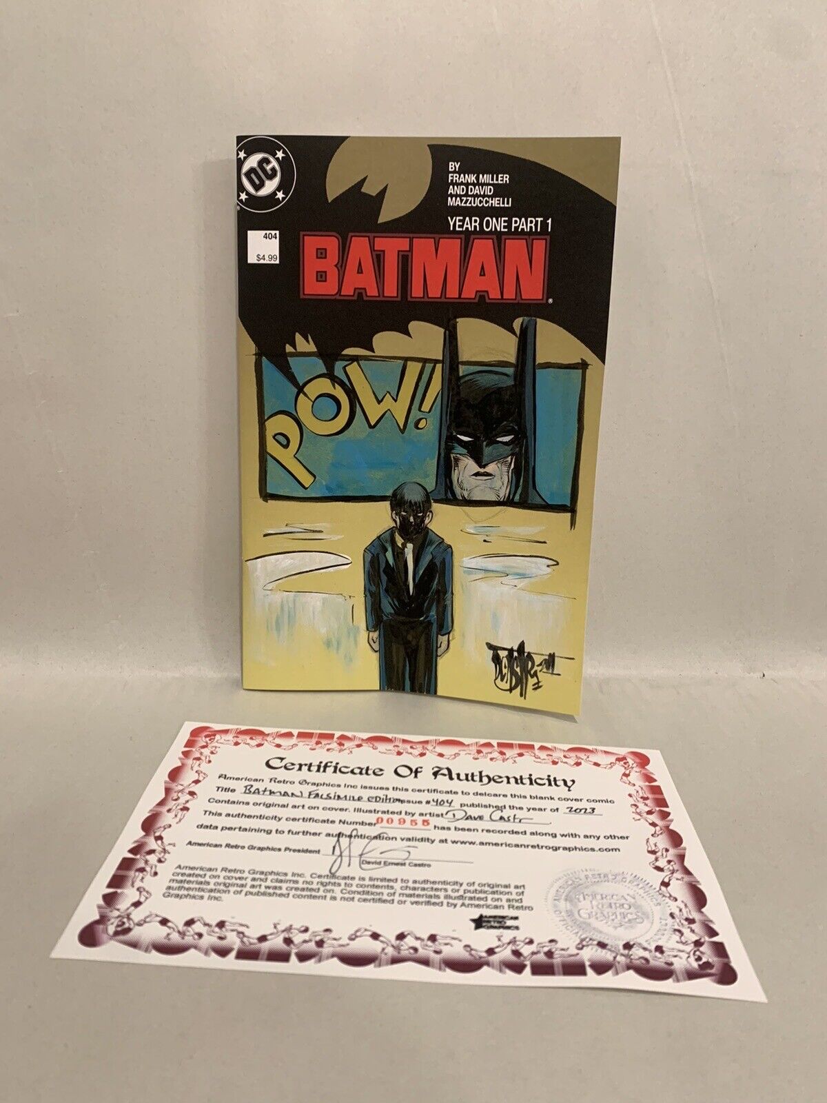 Batman #404 Comic Year One Facsimile Blank Cover Comic W Original Dave Castr Art