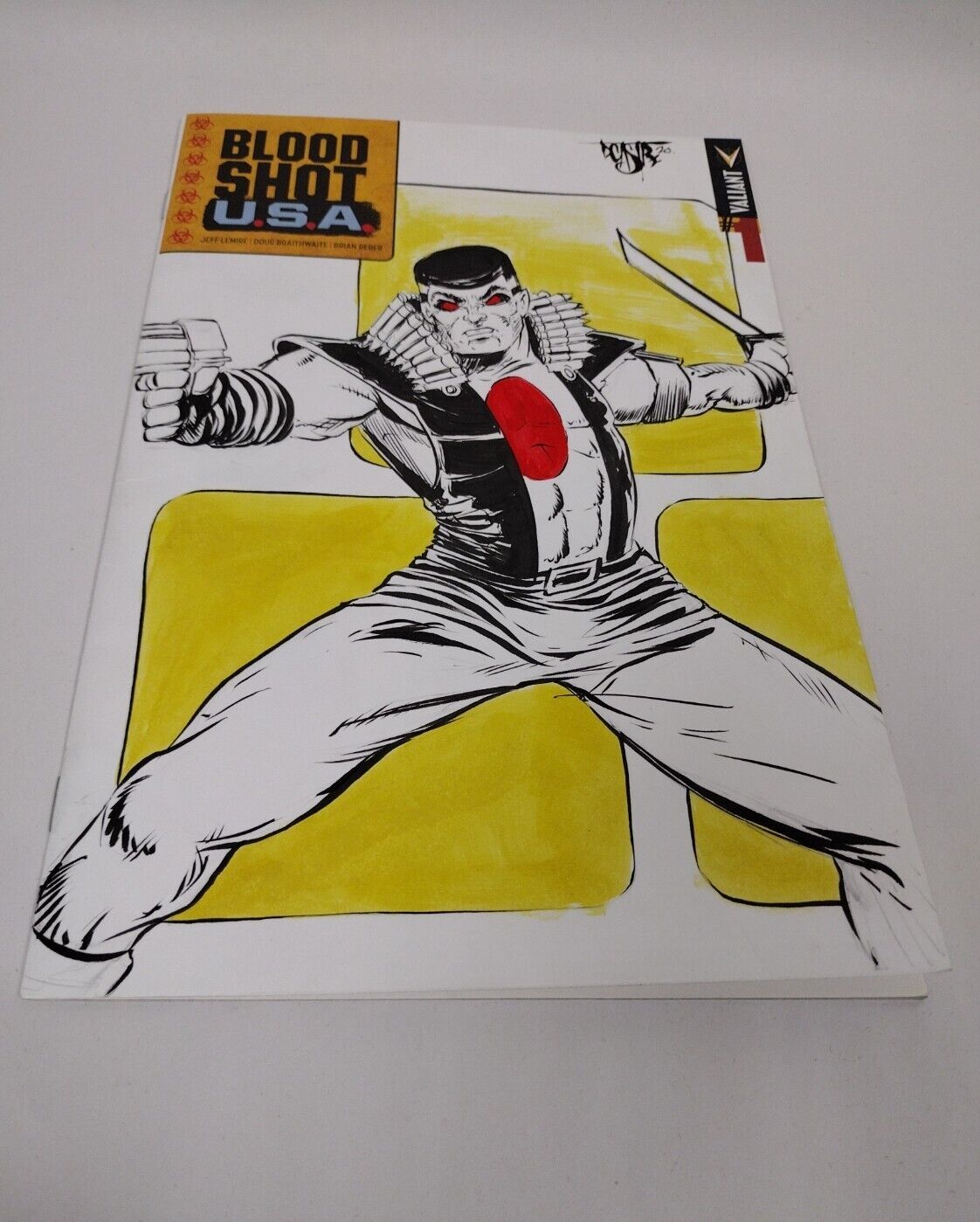 BloodShot U.S.A #1 (2016) Blank Cover Comic w Original Art Bloodshot Dcastr 