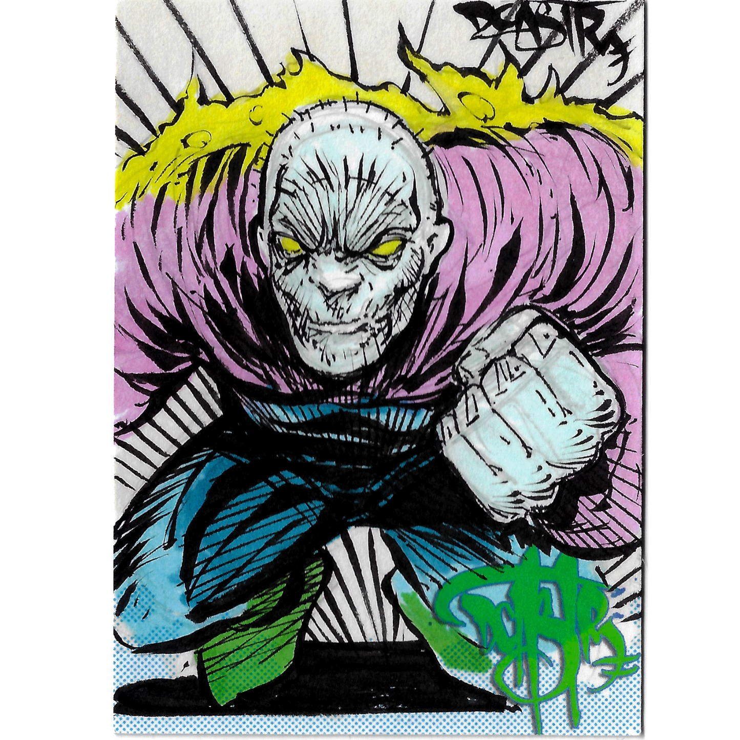 DCastr Iron Claw Series Personal Sketch Card Original 1/1 Undead Art W Holder