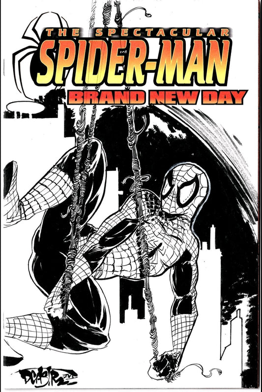 Spectacular Spider-Man Brand New Day 1 Marvel Sketch Cover W Original DCastr Art