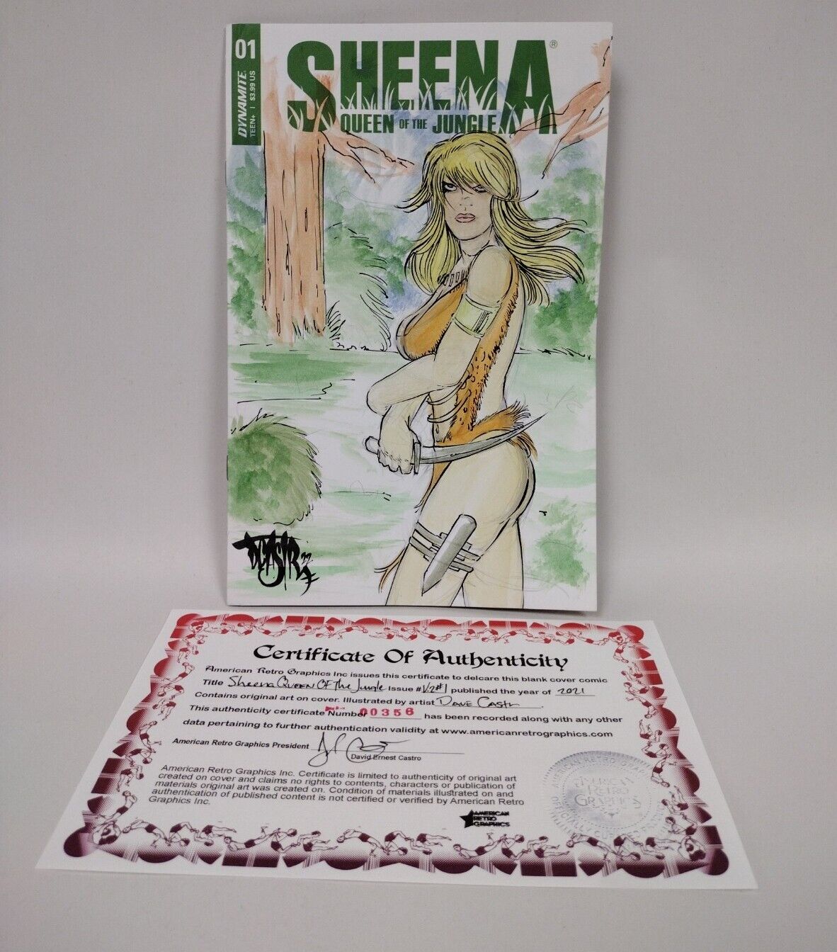 Sheena Queen of The Jungle #1 (2021) Blank Cover Comic w Original Art Dcastr 