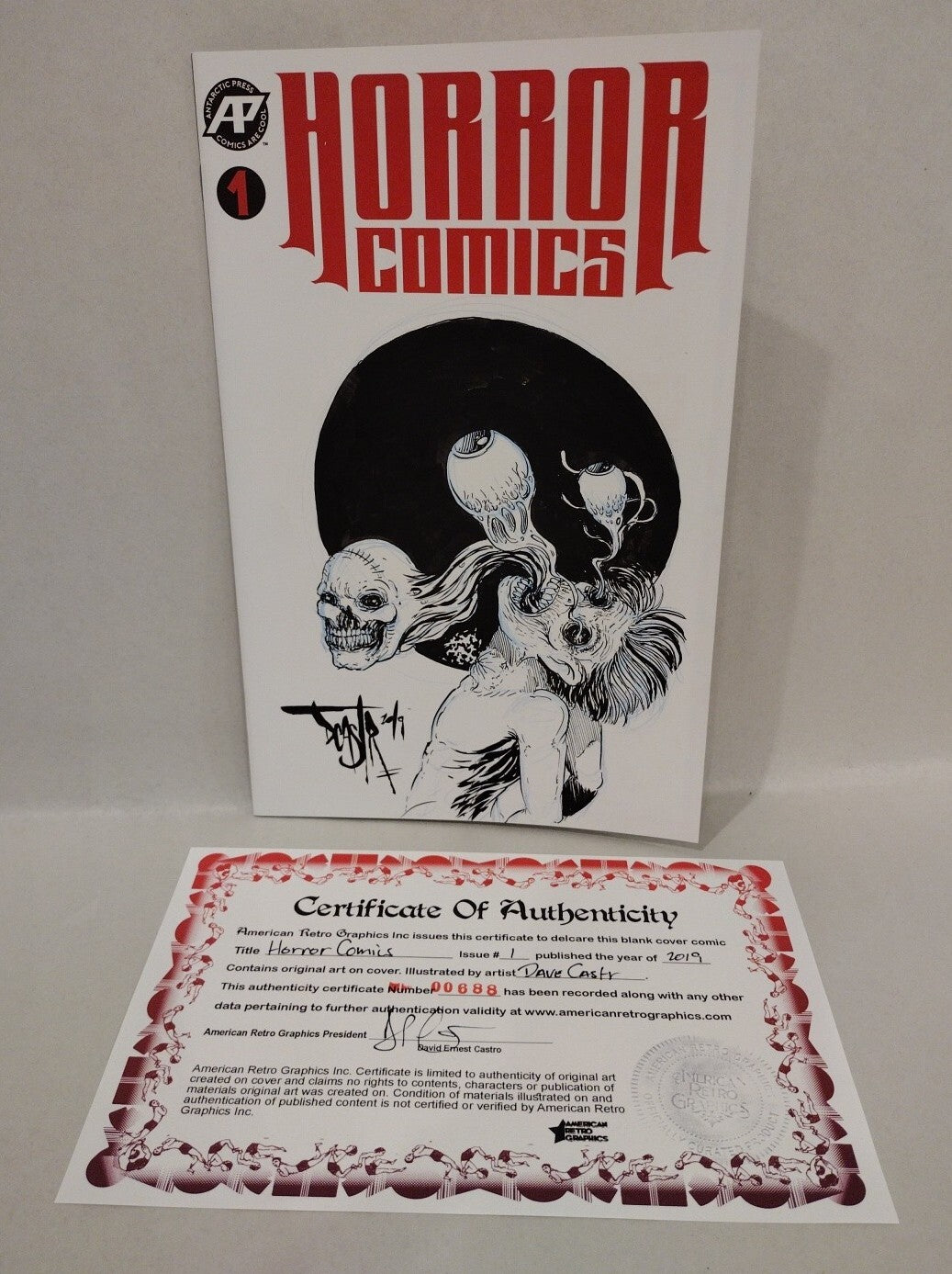 Horror Comics #1 (2019) Antarctic Press Sketch Cover W Original Dave Castr Art
