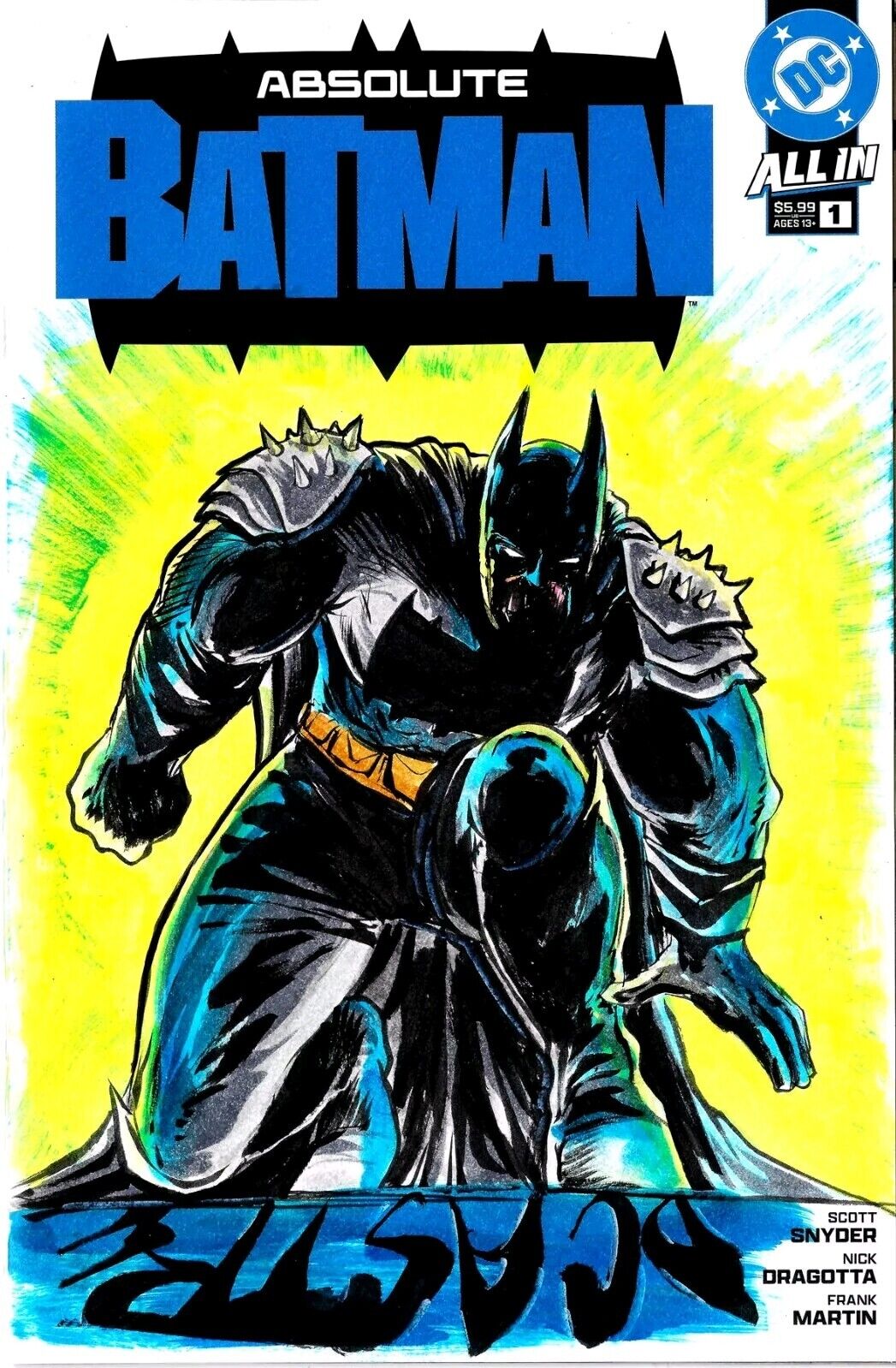 Absolute Batman 1 (2024) DC Comic Sketch Variant Cover W Original Dave Castr Art