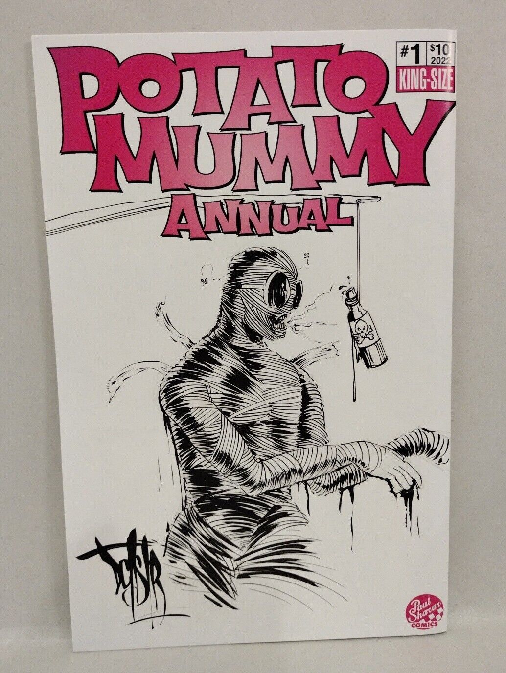 Potato Mummy Annual#1 (2022)Blank Cover Variant Comic W Original DCastr Art COA 