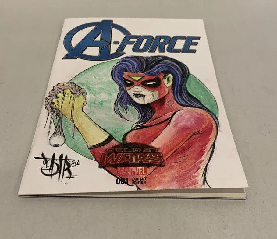 A-FORCE, SECRET WARS #1 Blank Variant Cover Comic 2015 W Original Art Dave Castr