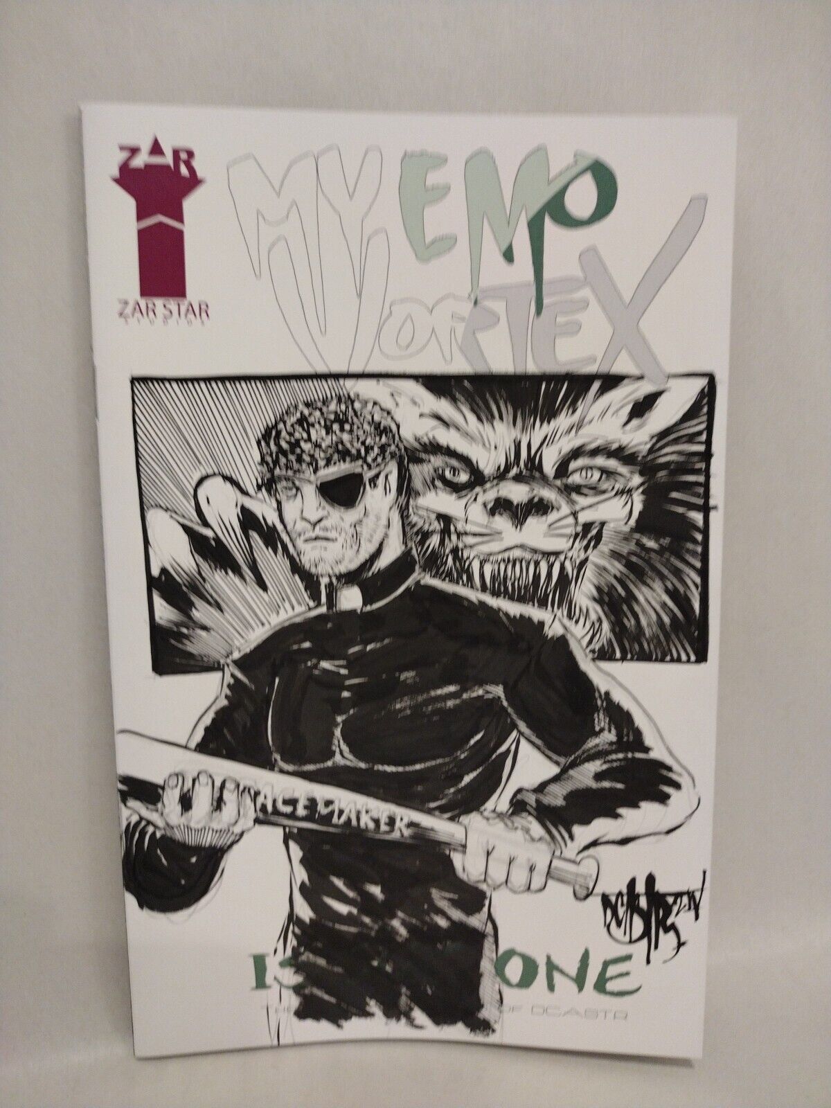 MY EMO VORTEX #1 Sketch Cover W Original  Silver Bullet Werewolf Art Dave Castr