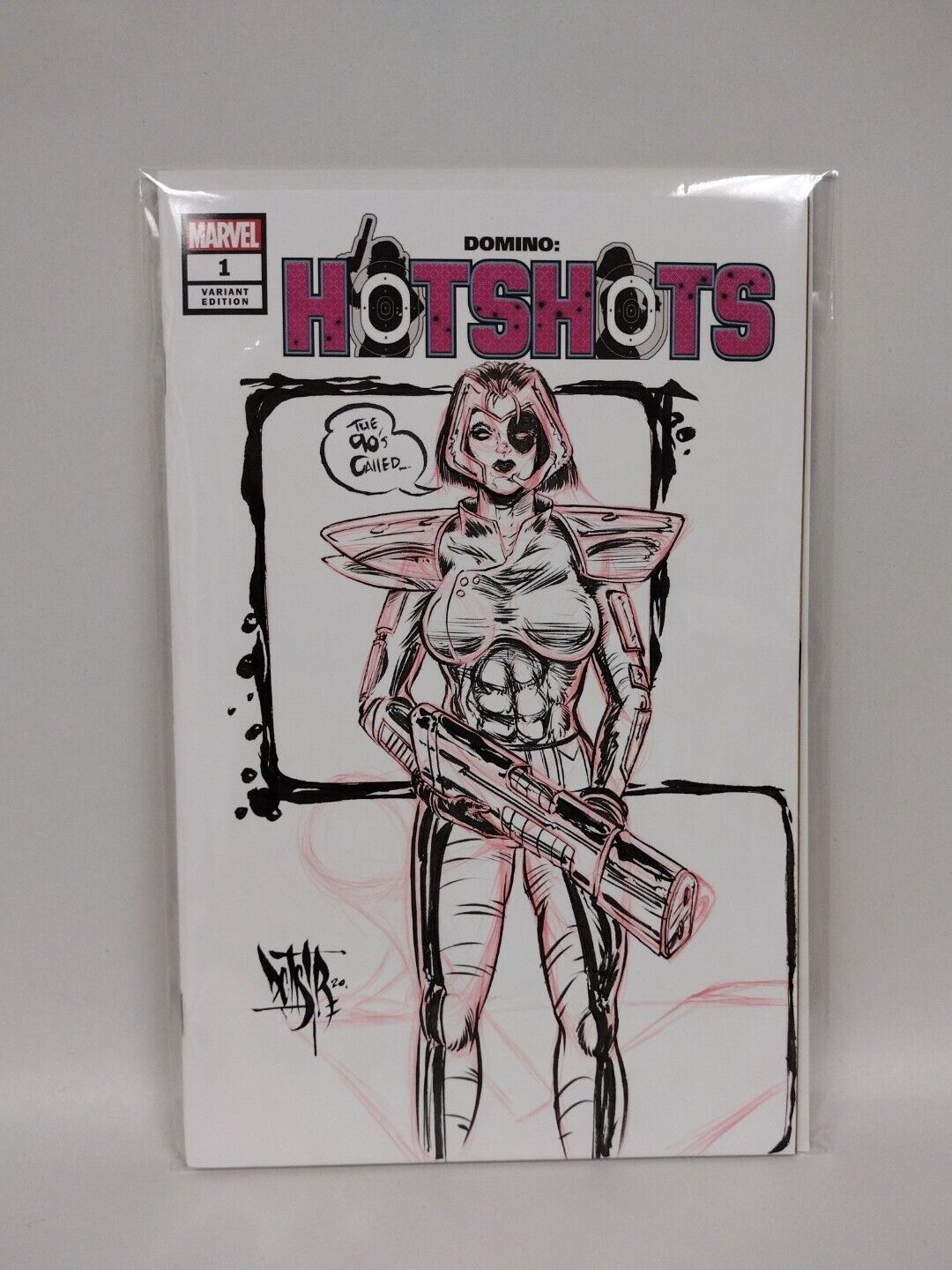 Domino: Hotshots #1 (2019) Blank Cover Variant Comic w Original Art DCastr 