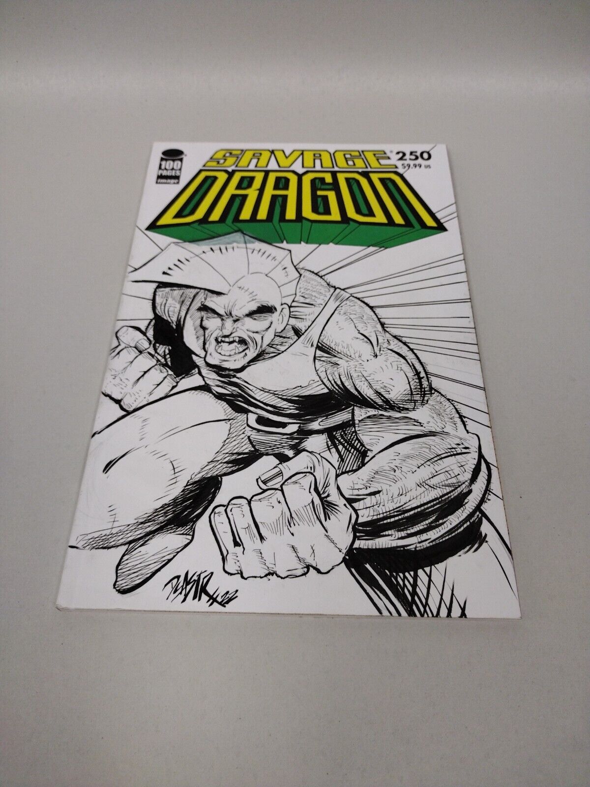 Savage Dragon #250 Blank Cover Comic w Original Art Dcastr w ARG COA # 