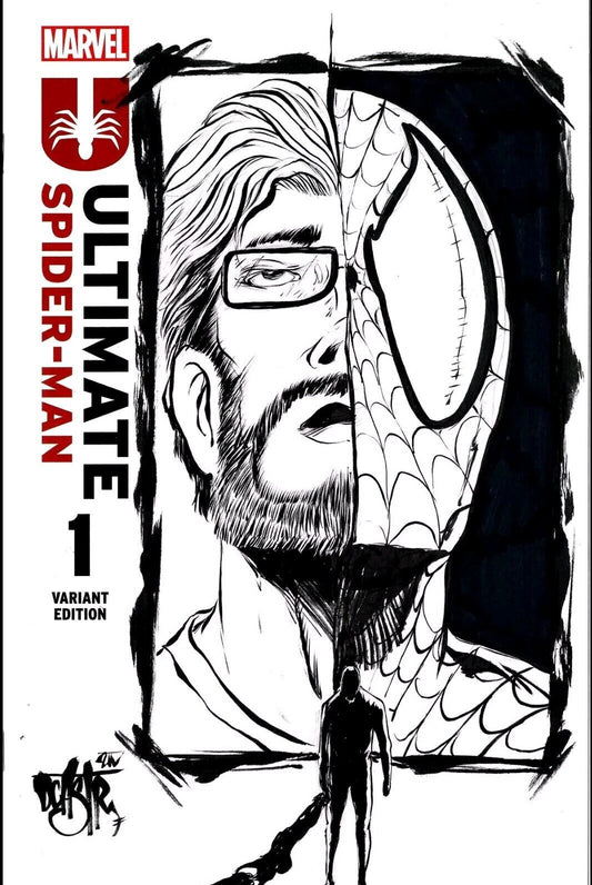 Ultimate Spider-Man #1 (2024) 4th Print Sketch Cover Comic W Original DCastr Art