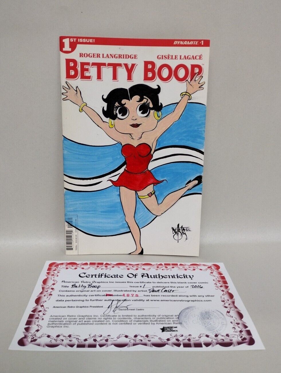 Betty Boop #1 Blank Cover Variant Original DCastr Art COA 1075