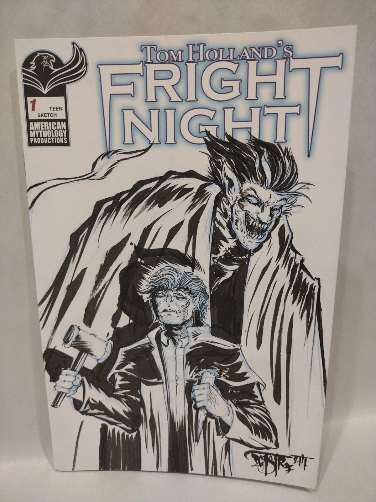 Tom Holland's Fright Night #1 (2021) Sketch Cover Variant W Original DCastr Art