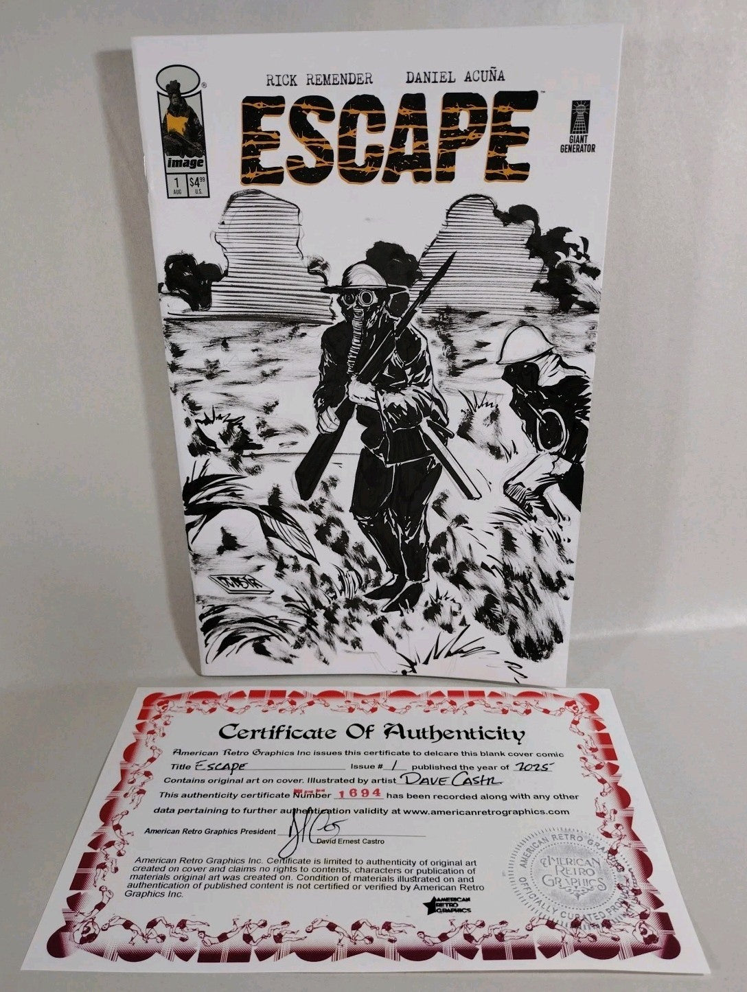 Escape #1 (2025) Image Comic Sketch Cover Variant W Original Dave Castr Art