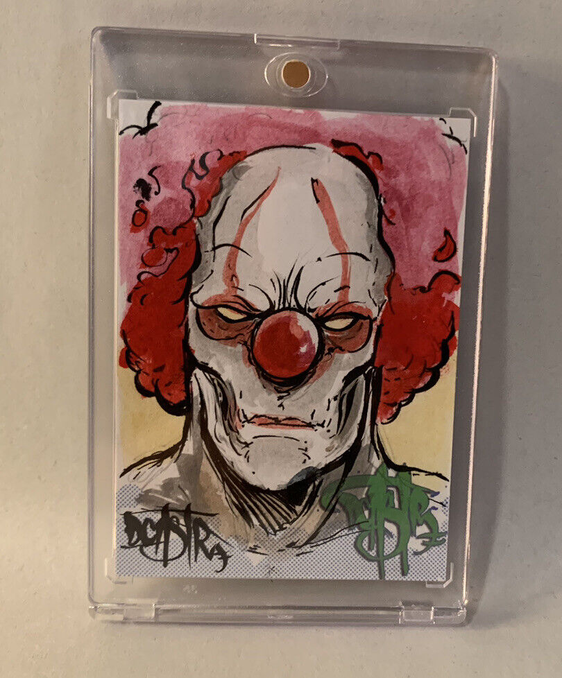 Dave Castr Original Sketch Card Original 1/1 Yuk Yuk Clown Art W Holder