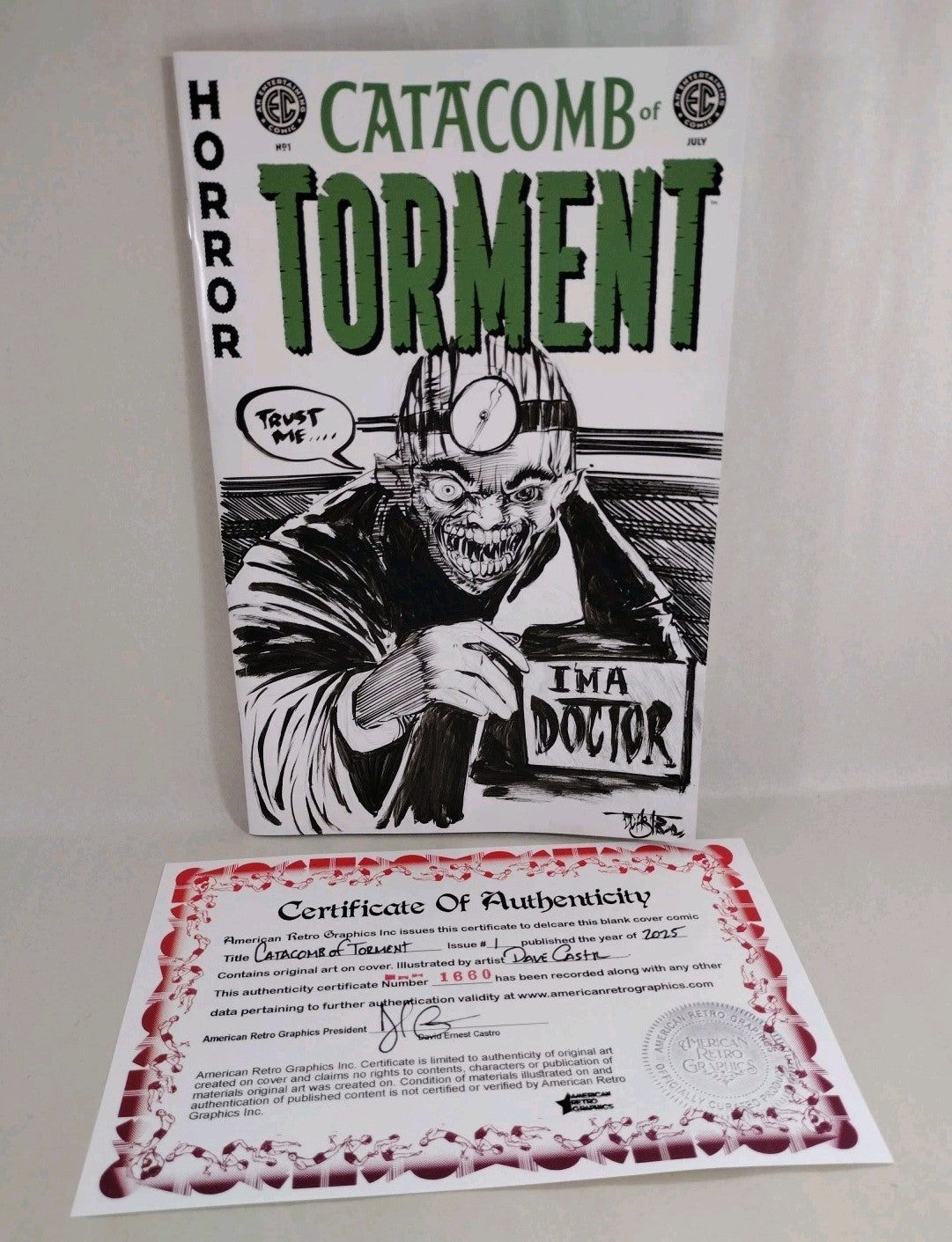 Catacomb Of Torment 1 (2025) Oni EC Comic Sketch Cover Var W Original DCastr Art