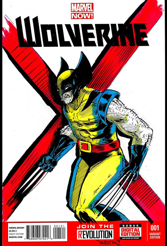 WOLVERINE #1 (2013) Marvel Sketch Variant Cover Comic w Original Dave Castr Art