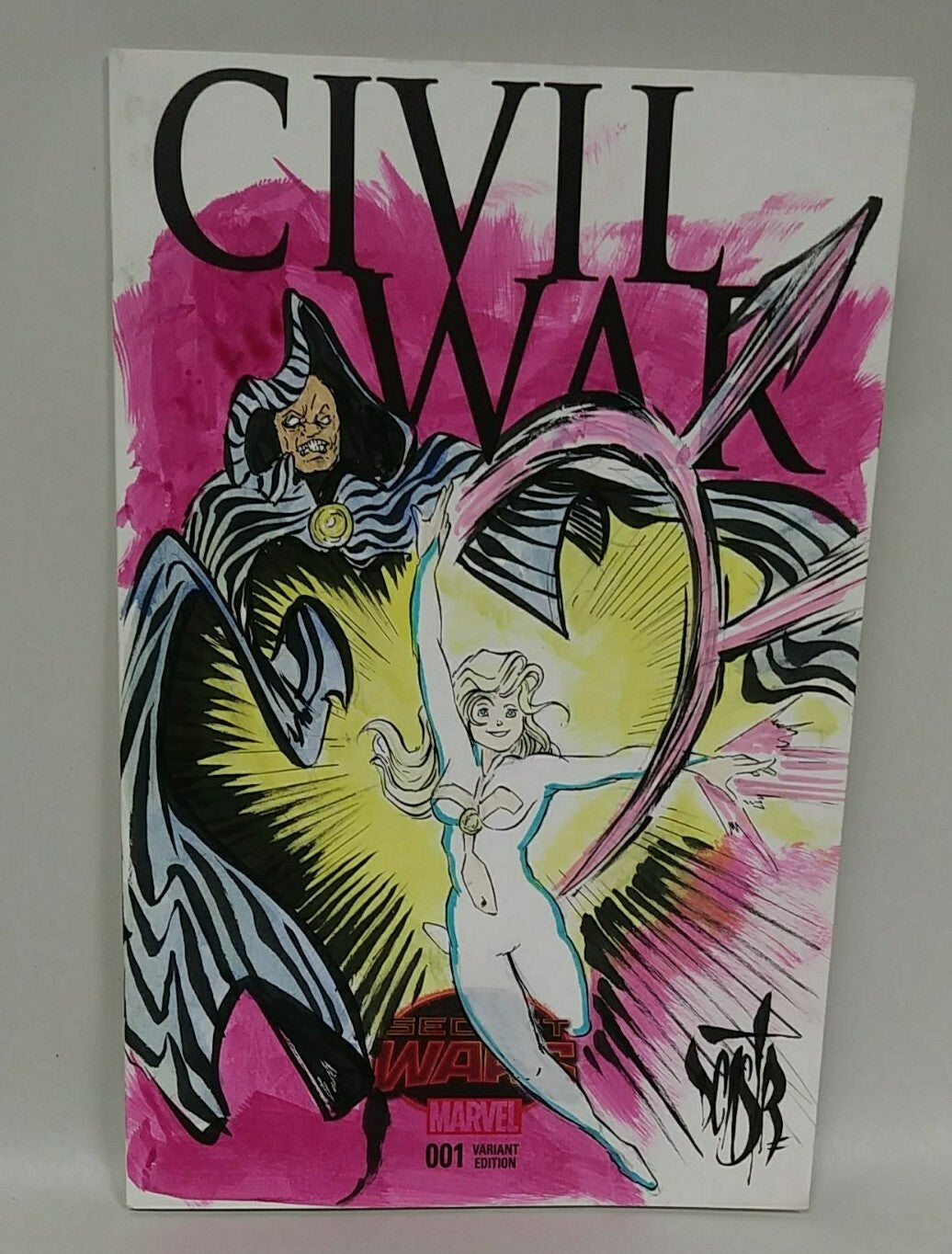 Civil War Secret Wars #1 (2015) Marvel Comic Sketch Cover W Original DCastr Art