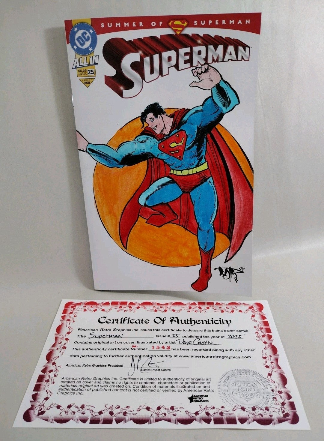 Superman #25 (2025) DC Comic Sketch Variant Cover W Original Dave Castr Art