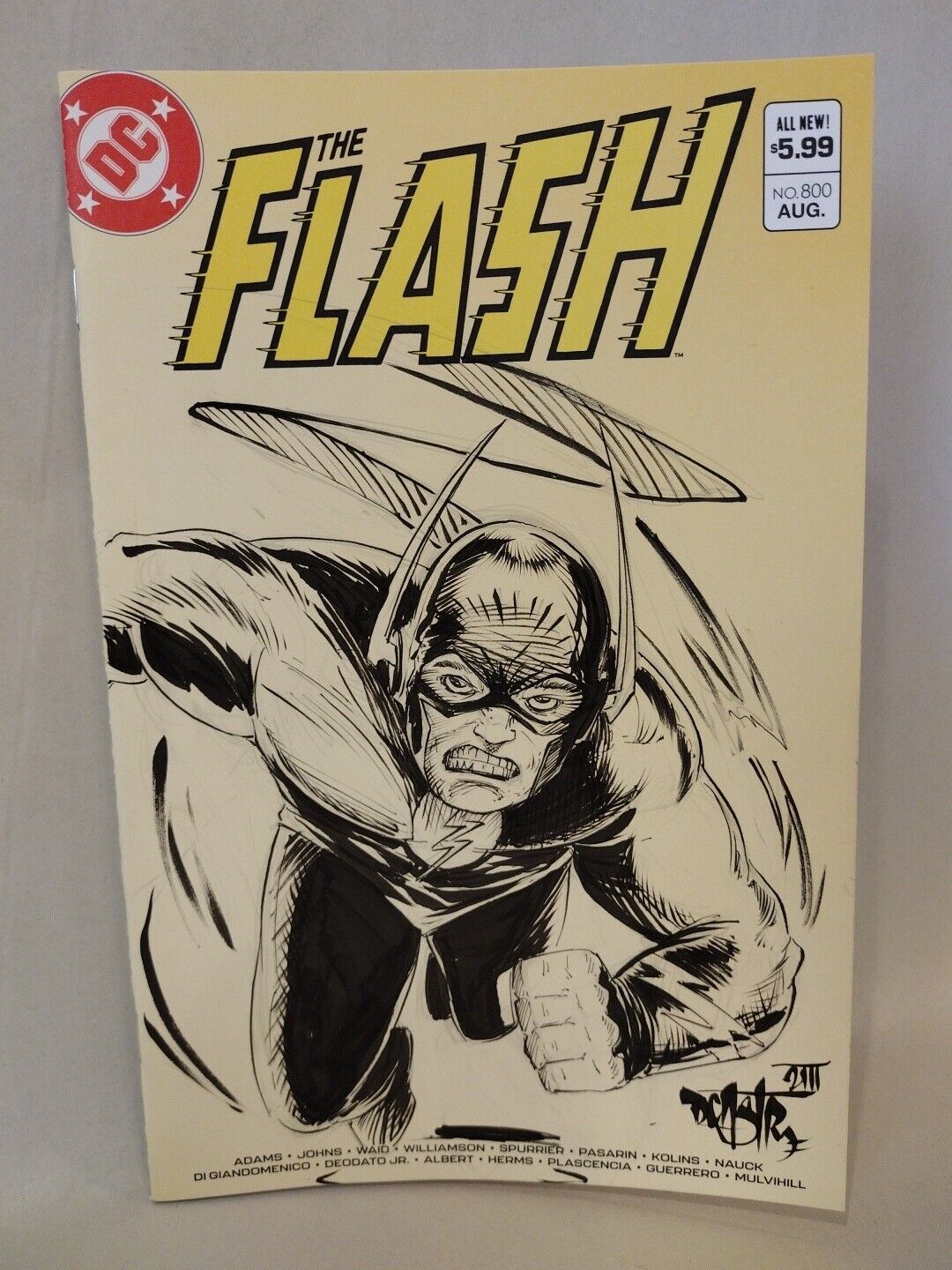 FLASH #800 (2023) DC Comic Blank Sketch Cover Variant W Original Dave Castr Art 