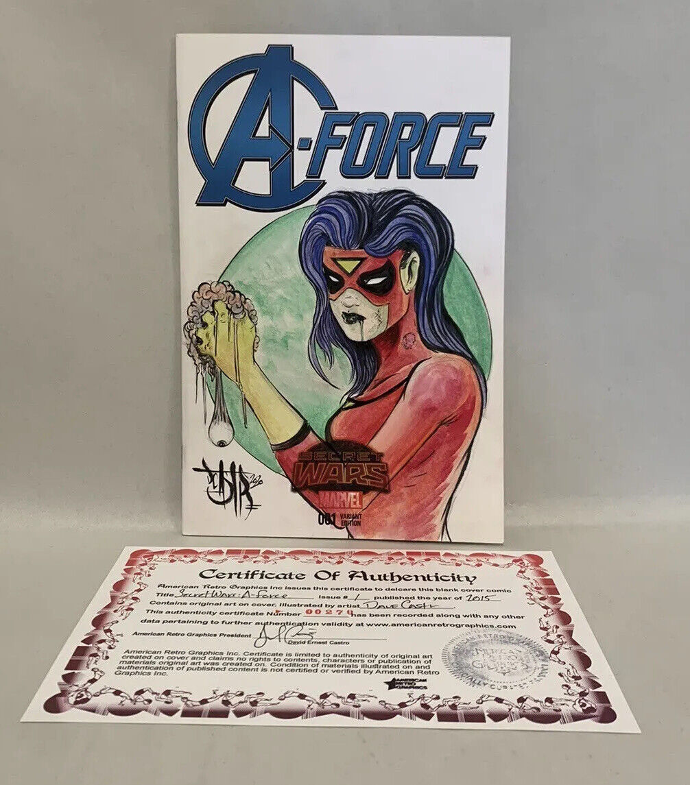 A-FORCE, SECRET WARS #1 Blank Variant Cover Comic 2015 W Original Art Dave Castr